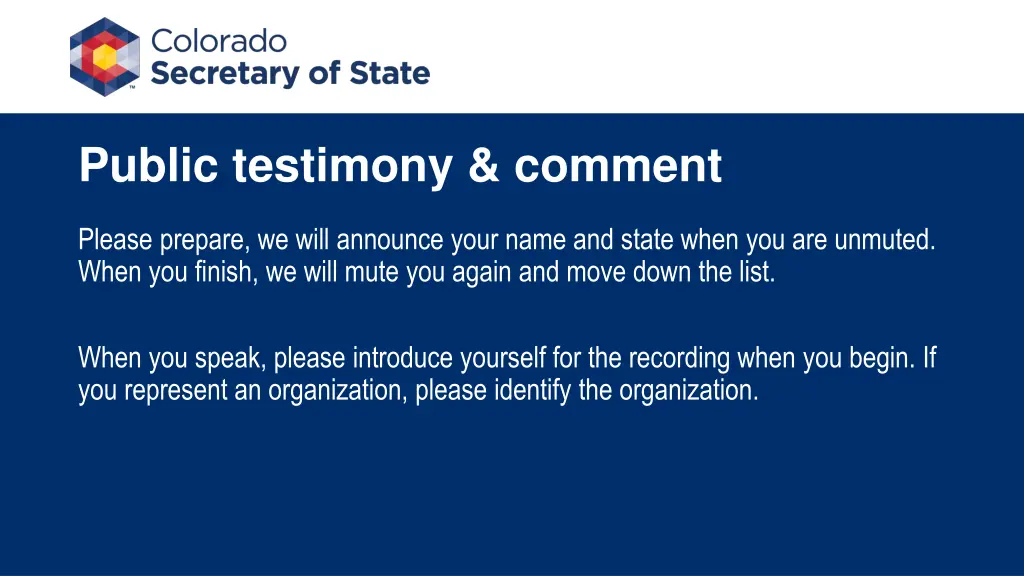 public testimony comment 3