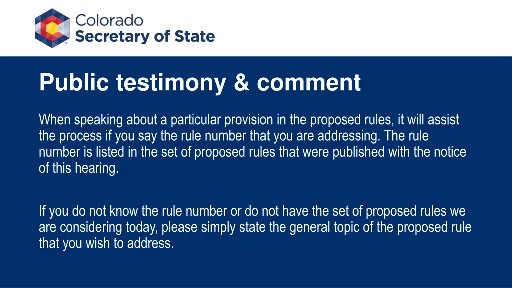 public testimony comment 4