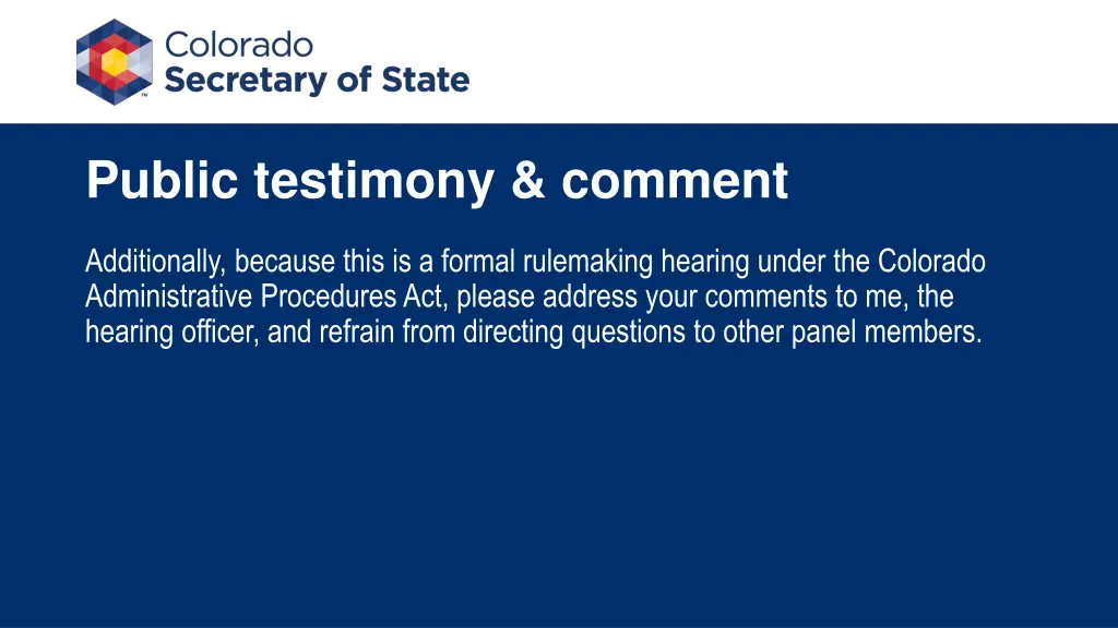 public testimony comment 5