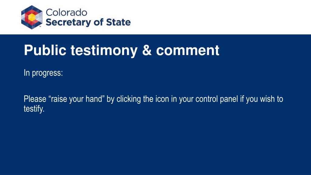 public testimony comment 7