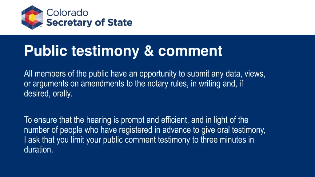 public testimony comment