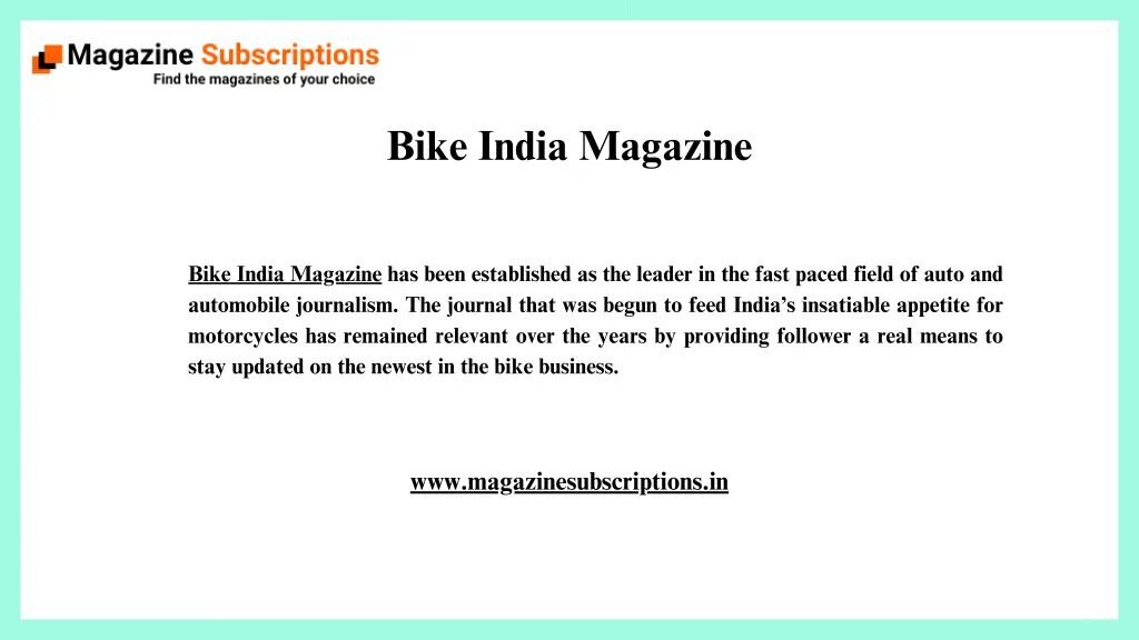 bike india magazine