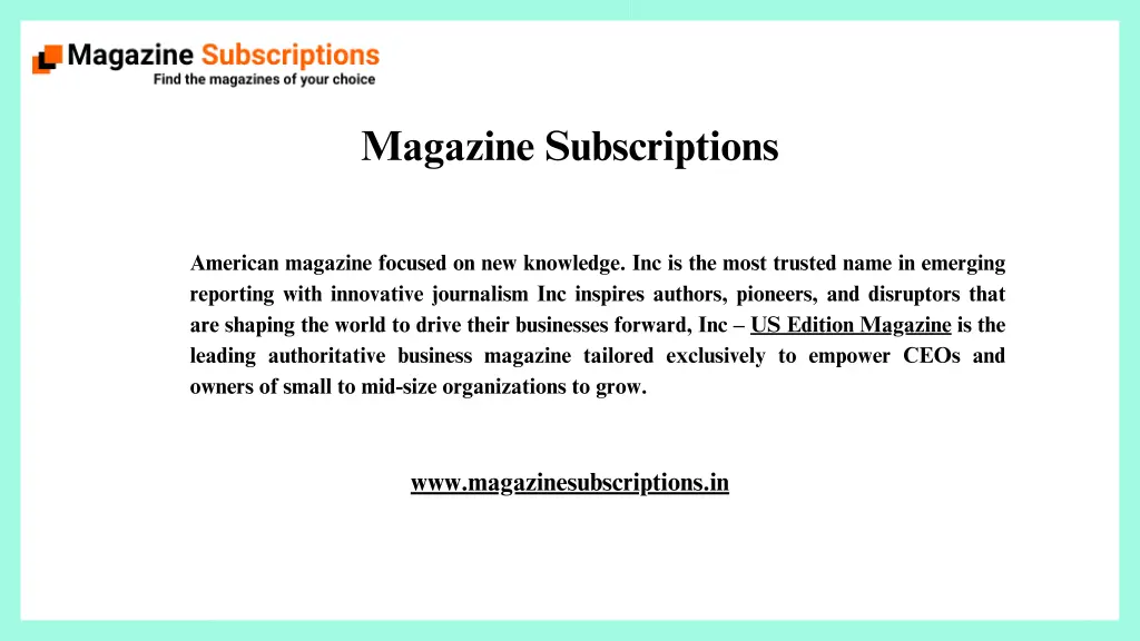 magazine subscriptions