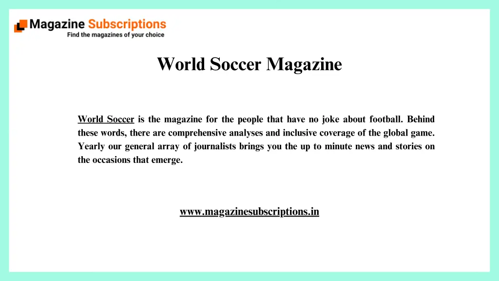 world soccer magazine