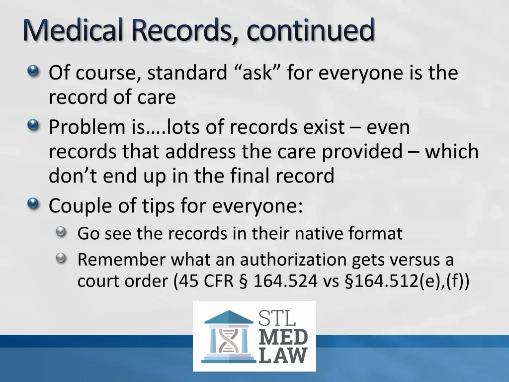 medical records continued