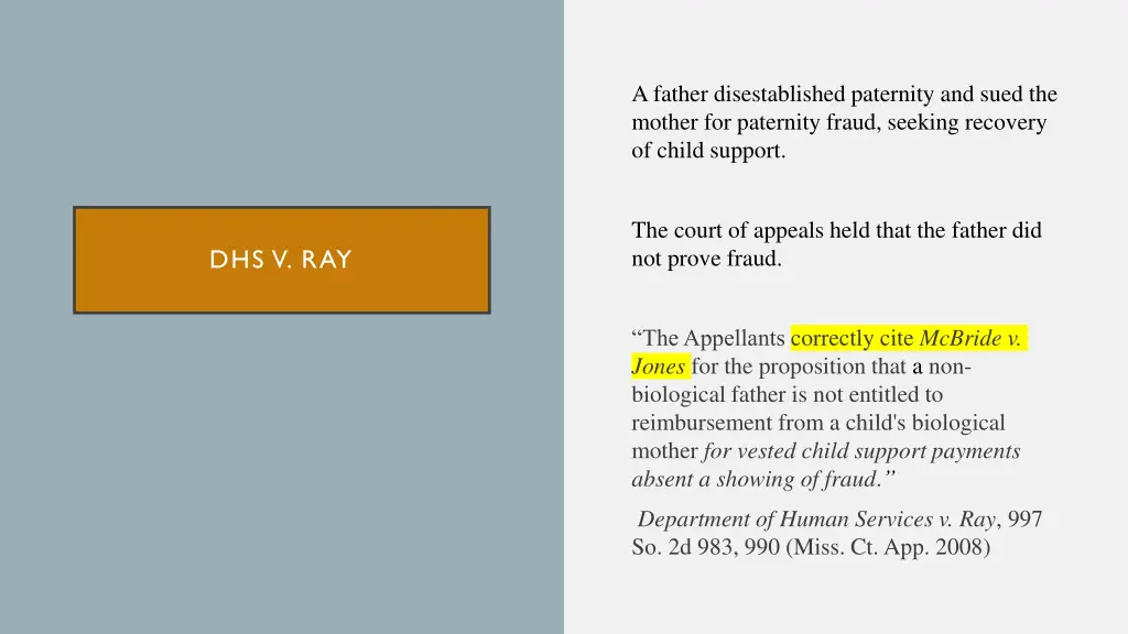 a father disestablished paternity and sued