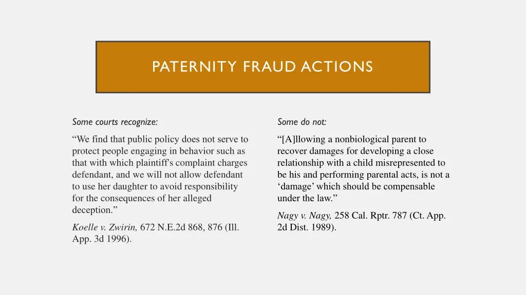 paternity fraud actions