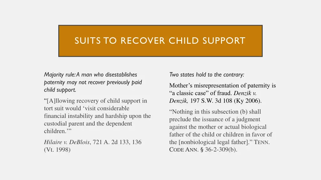 suits to recover child support