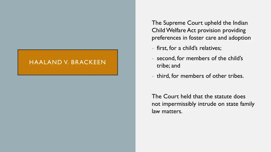 the supreme court upheld the indian child welfare