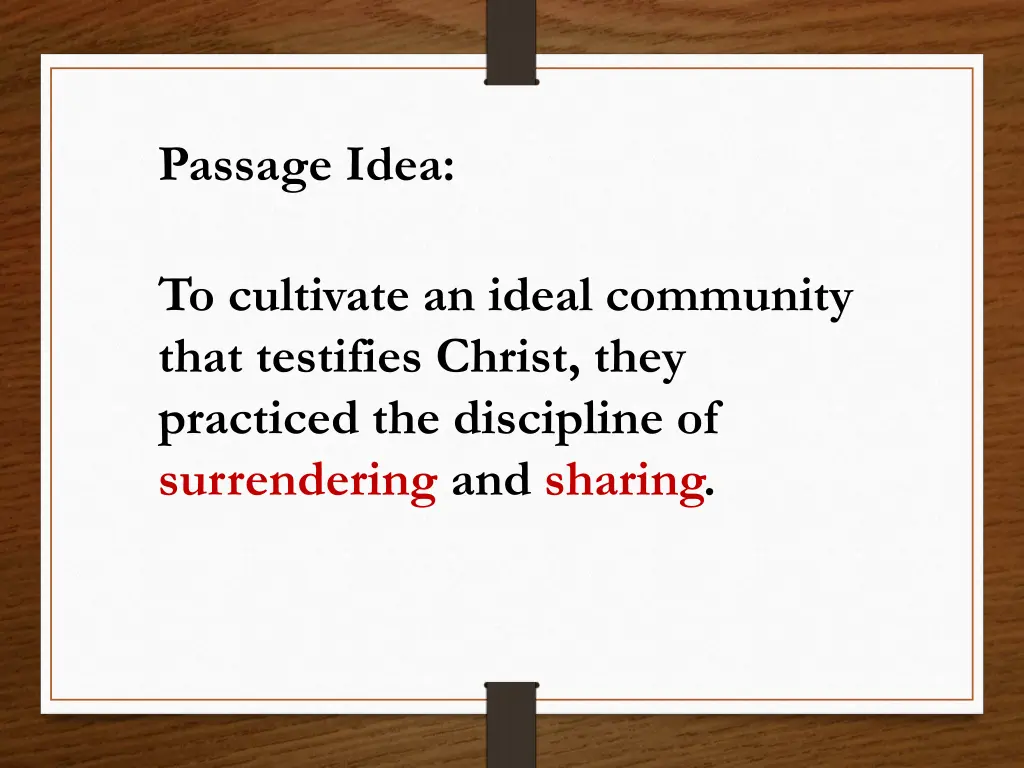 passage idea