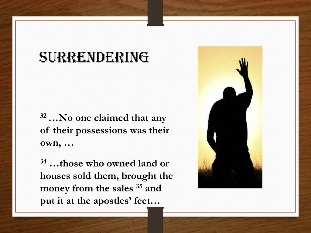 surrendering