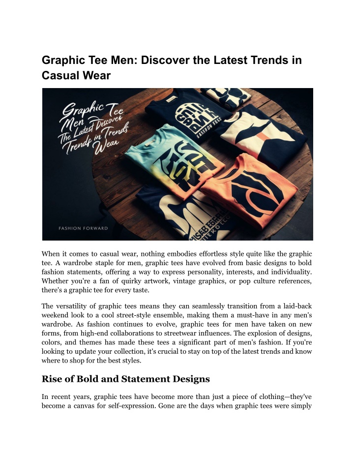 graphic tee men discover the latest trends