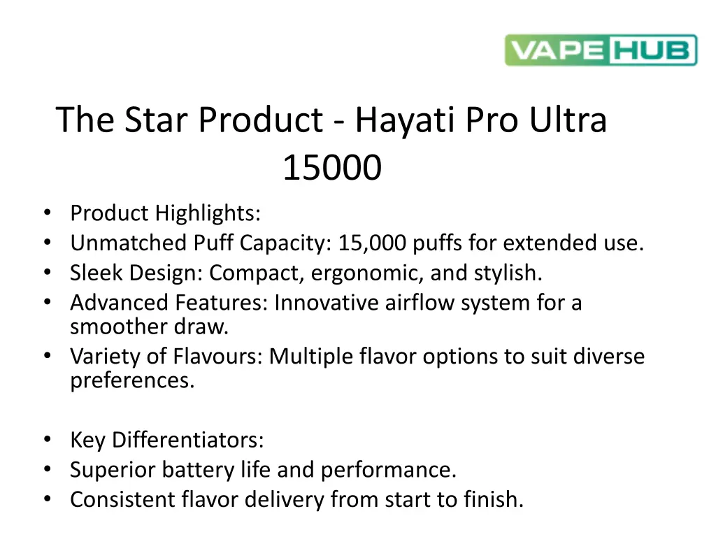 the star product hayati pro ultra 15000 product