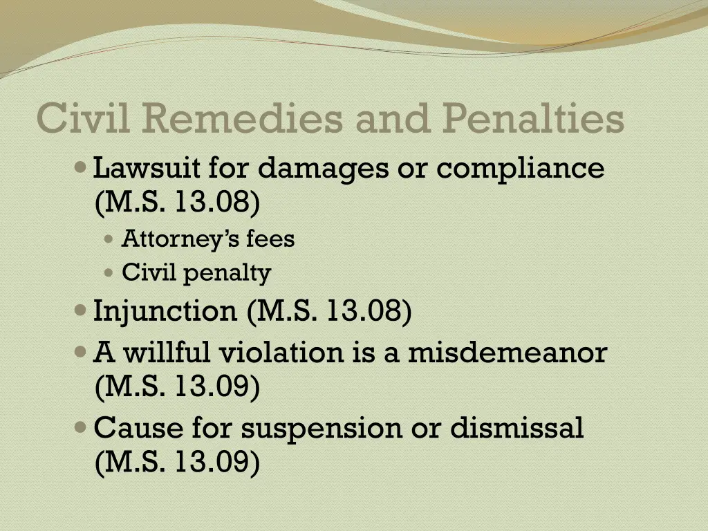 civil remedies and penalties lawsuit for damages