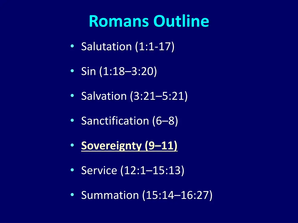 romans outline 1