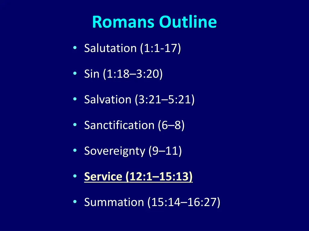 romans outline 2