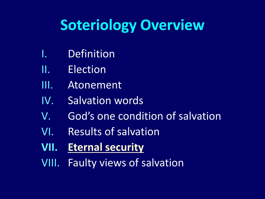 soteriology overview