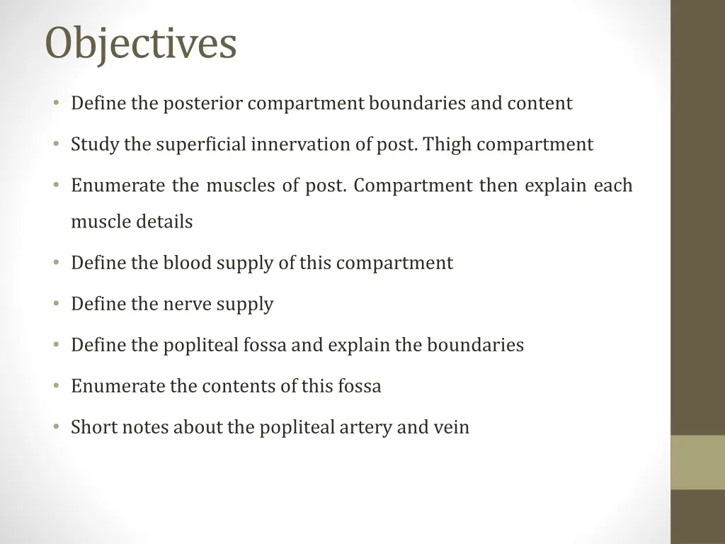 objectives