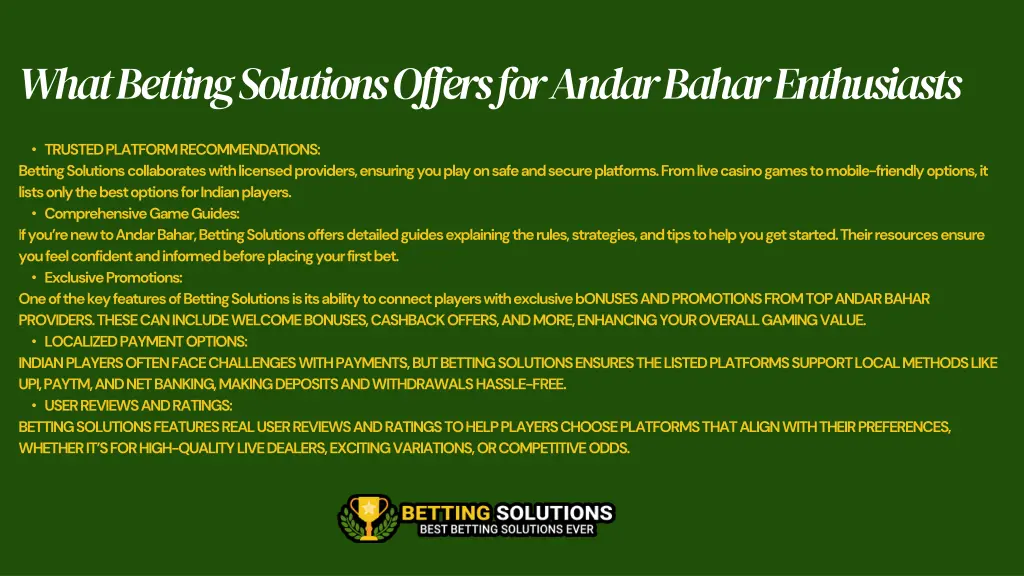 what betting solutions offers for andar bahar