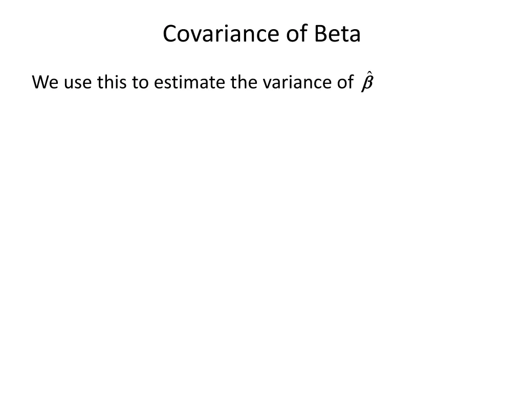 covariance of beta