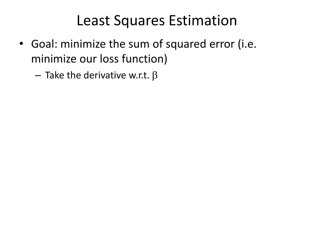 least squares estimation 1