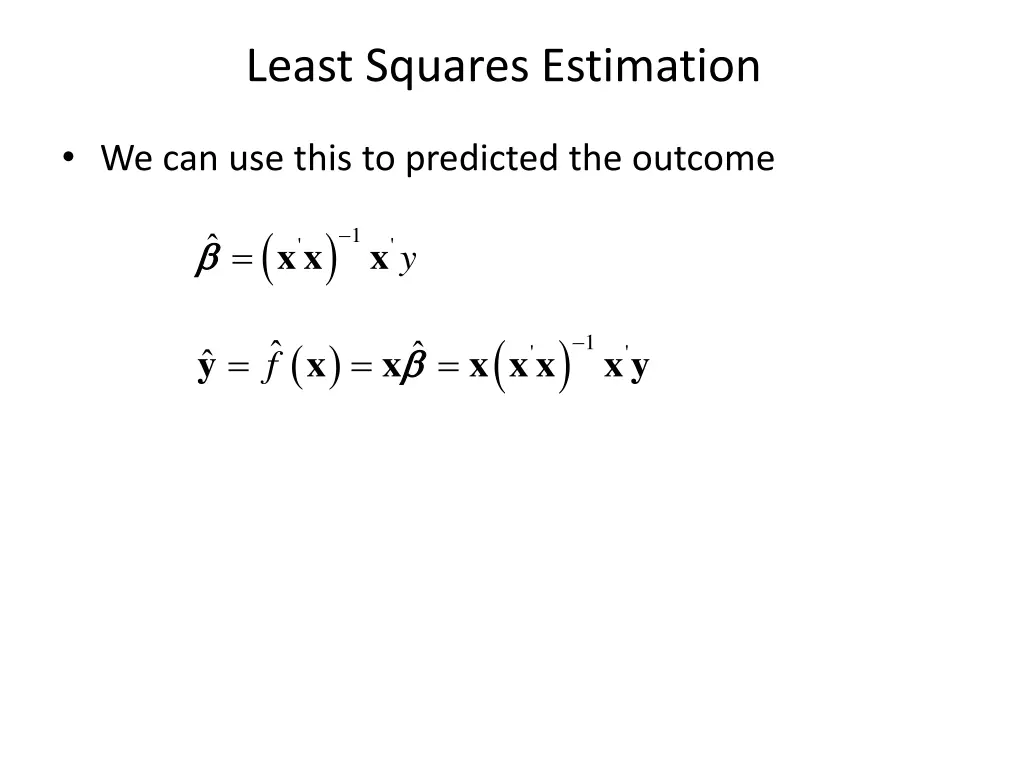 least squares estimation 2