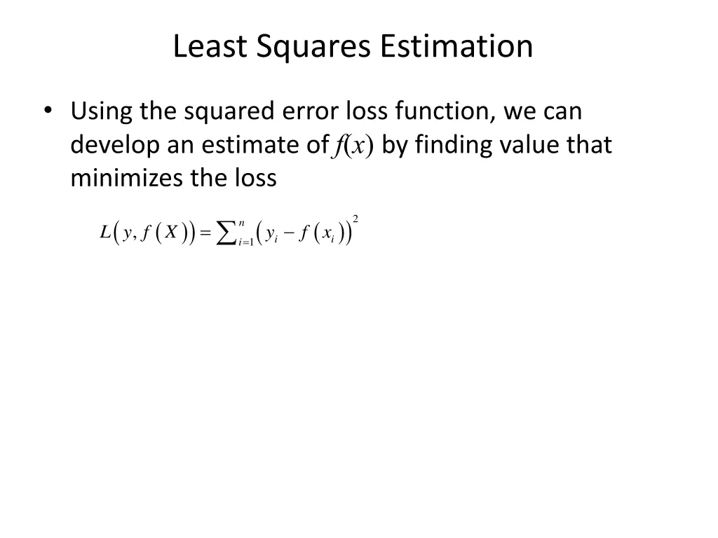 least squares estimation