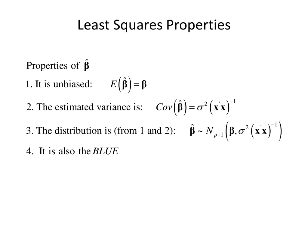 least squares properties