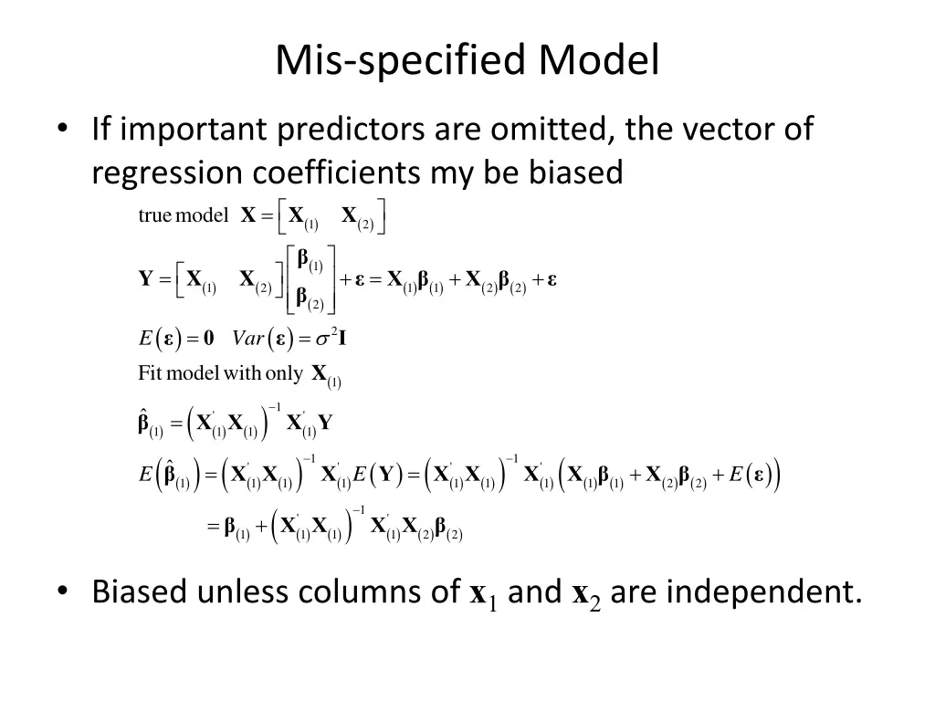 mis specified model