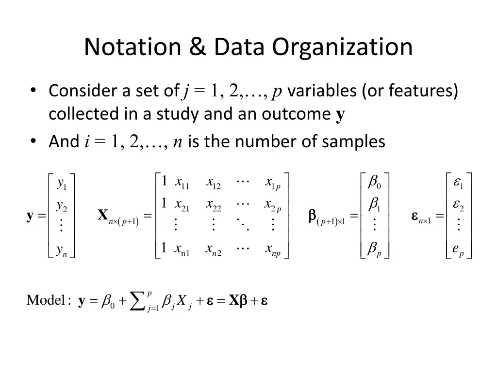 notation data organization