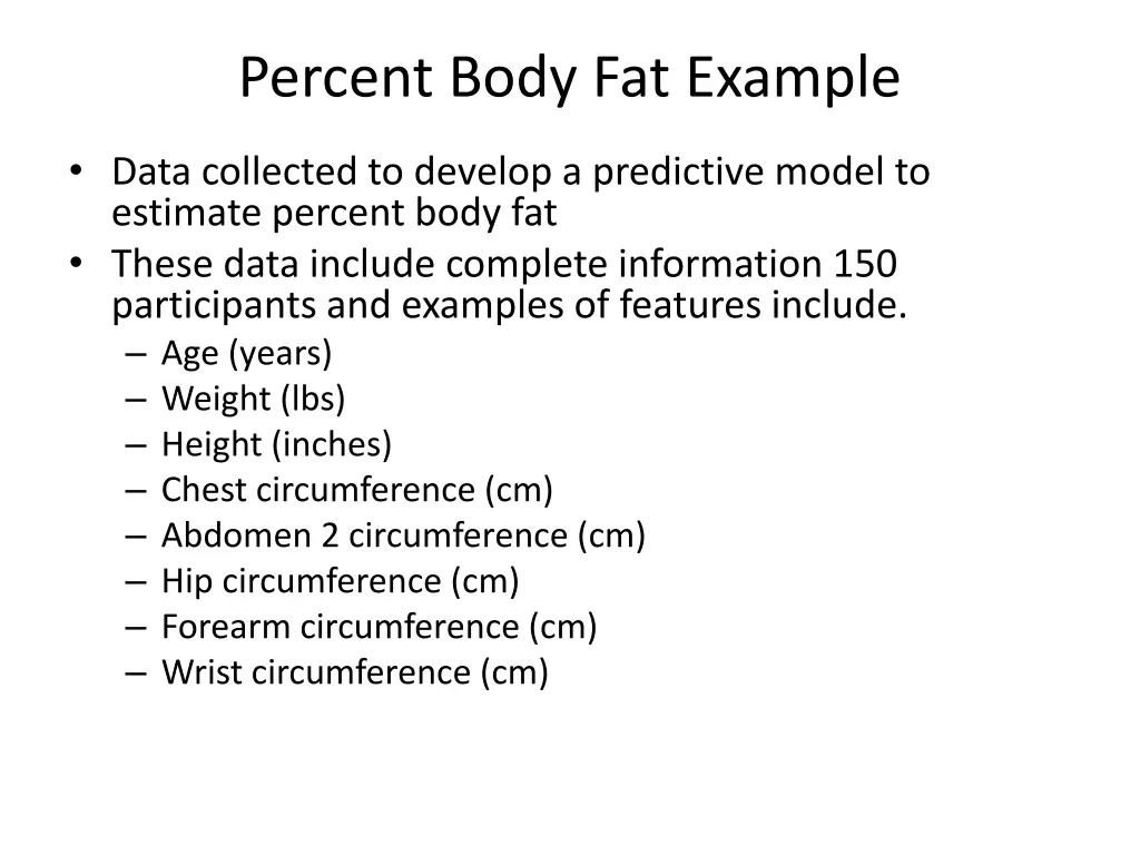 percent body fat example