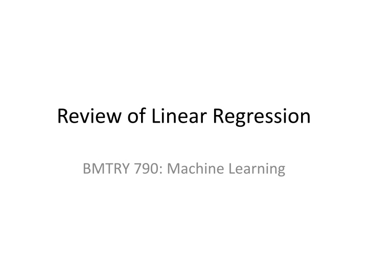 review of linear regression