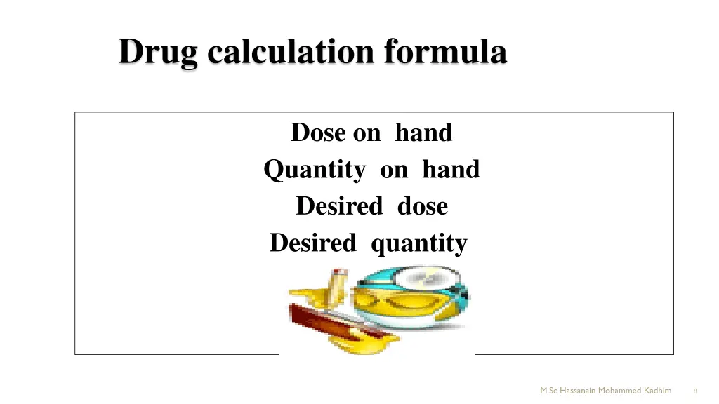 drug calculation formula