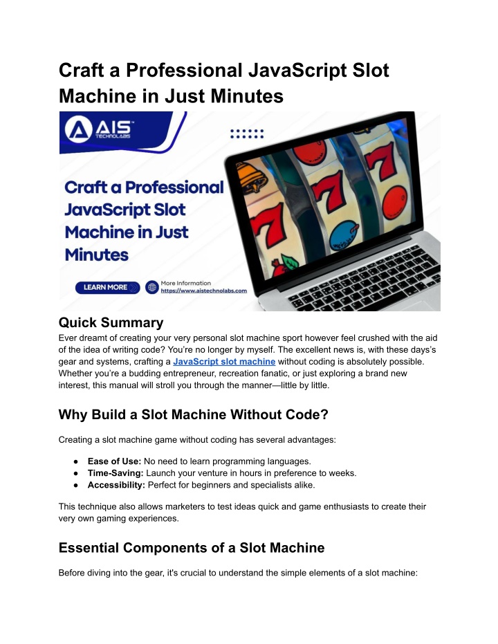 craft a professional javascript slot machine