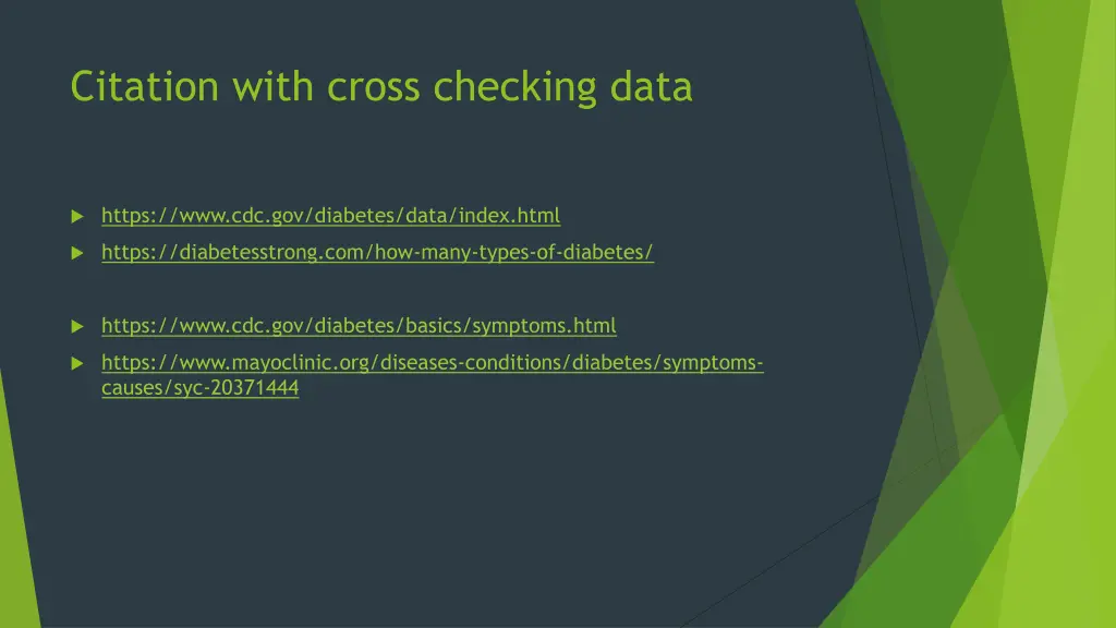 citation with cross checking data