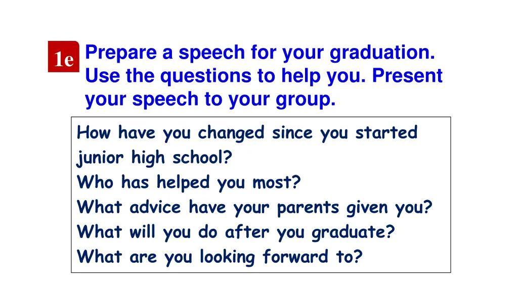 prepare a speech for your graduation