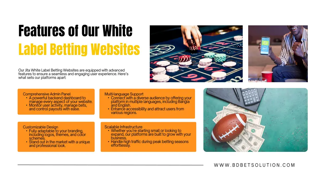 features of our white label betting websites