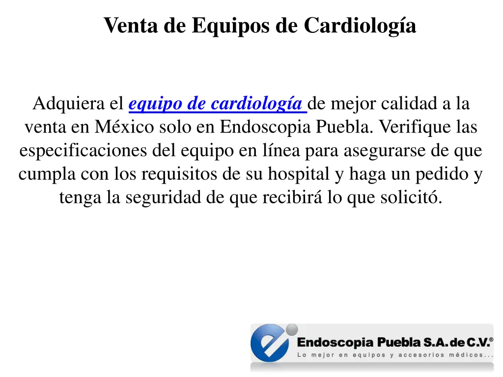 venta de equipos de cardiolog a