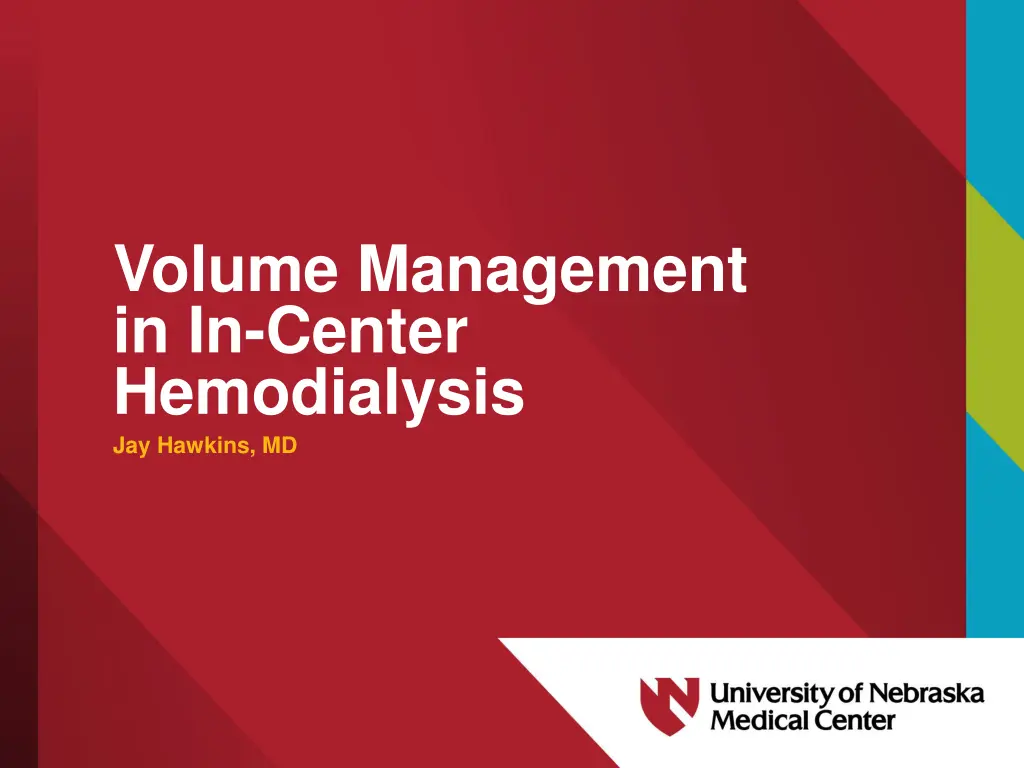 volume management in in center hemodialysis