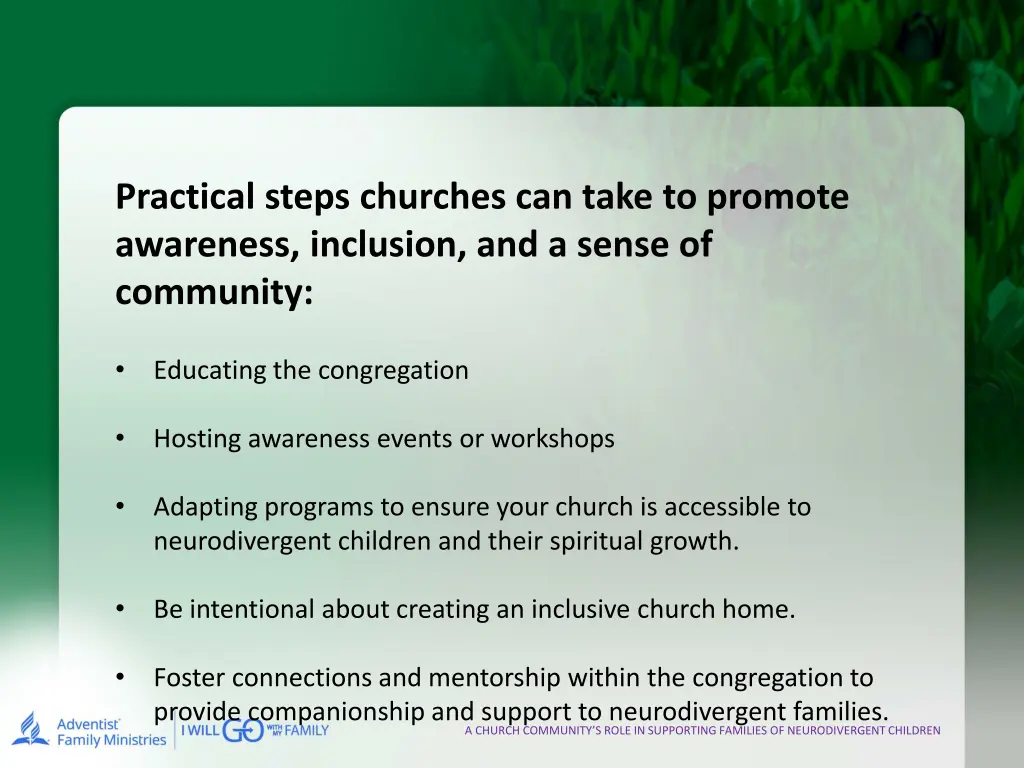 practical steps churches can take to promote