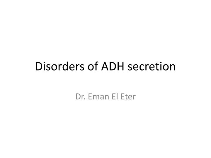 disorders of adh secretion