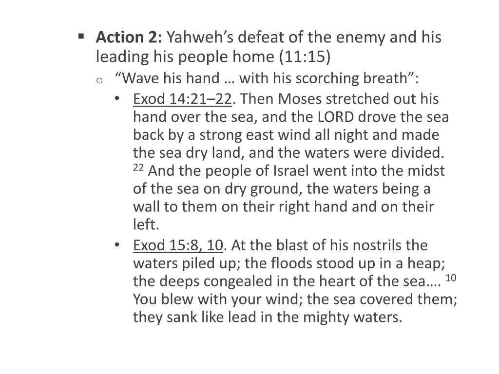 action 2 yahweh s defeat of the enemy