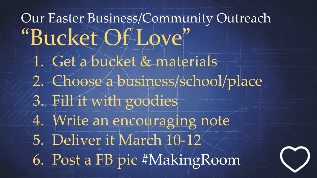 our easter business community outreach bucket