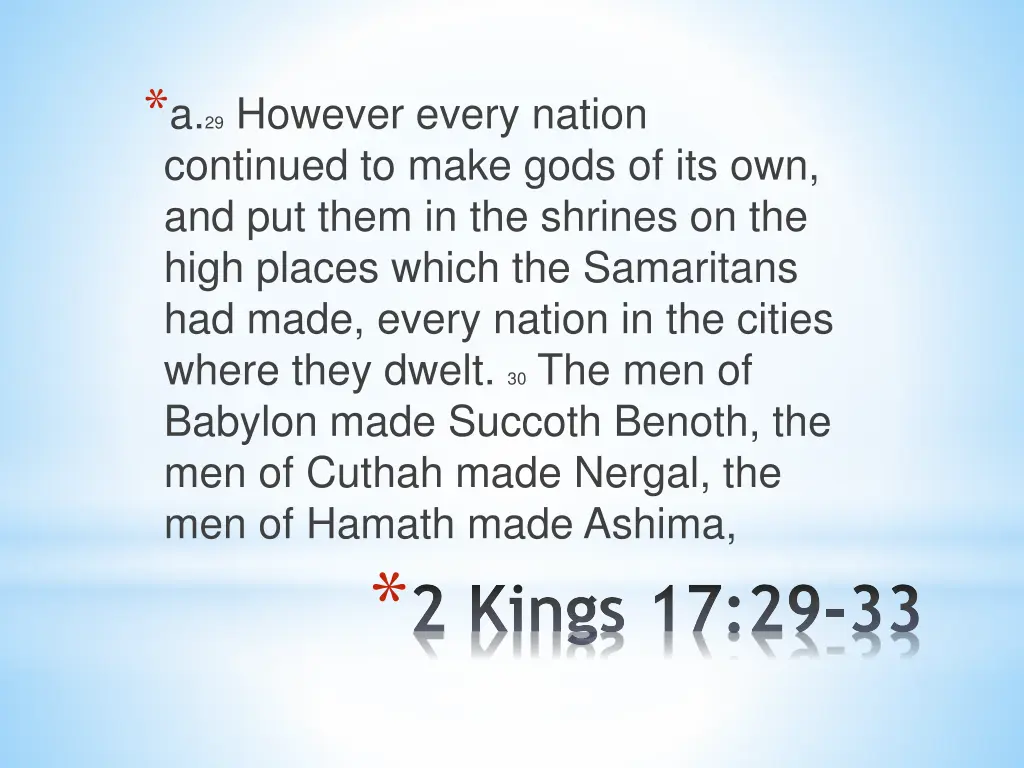 a 29 however every nation continued to make gods