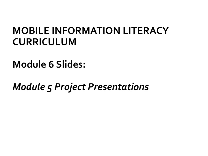 mobile information literacy curriculum