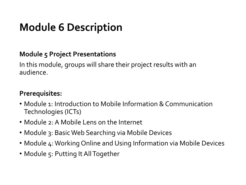 module 6 description