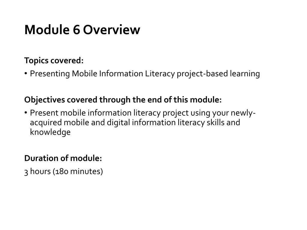 module 6 overview