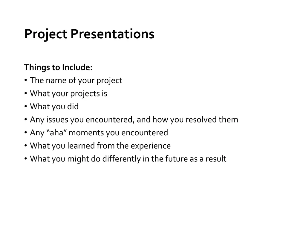 project presentations