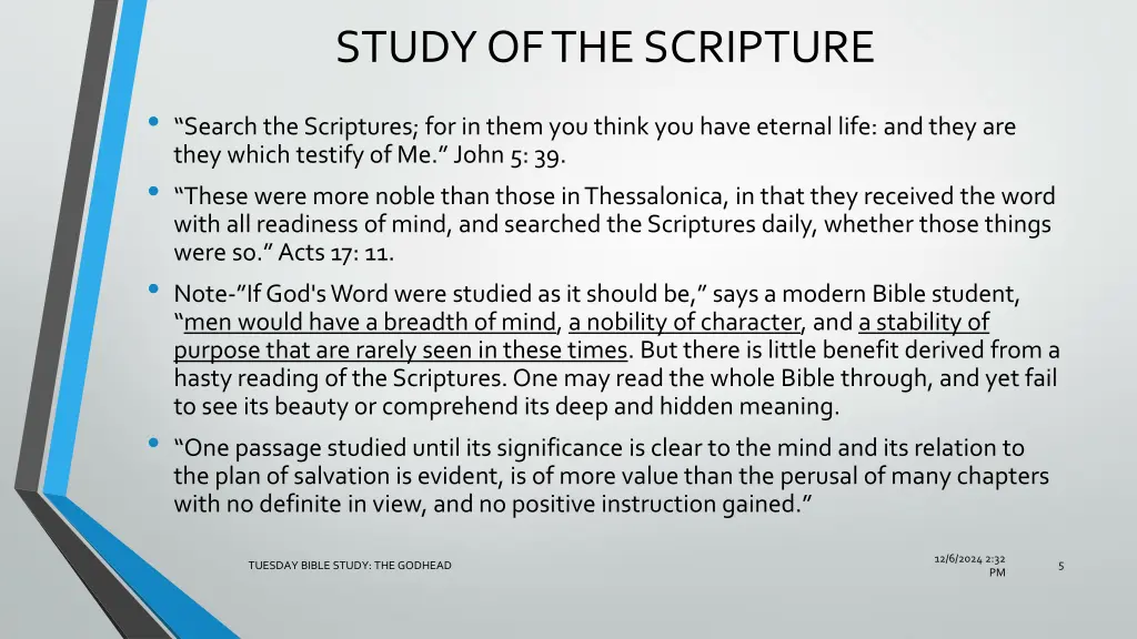 study of the scripture