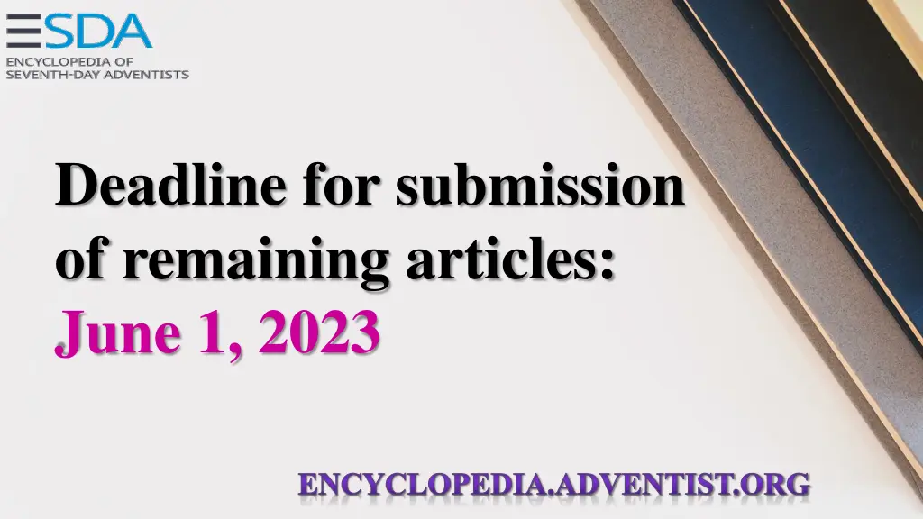 deadline for submission of remaining articles